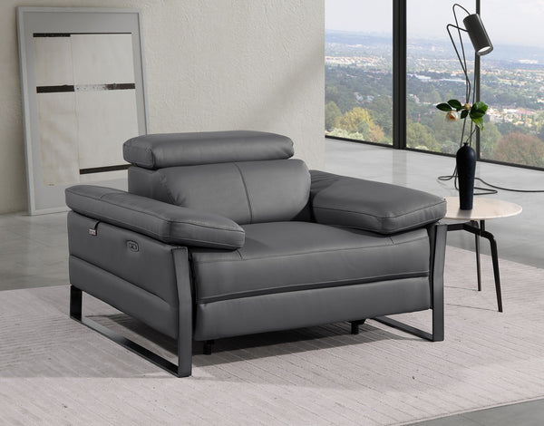 Jett DivanItalia Leather Power Reclining Chair with Power Headrests