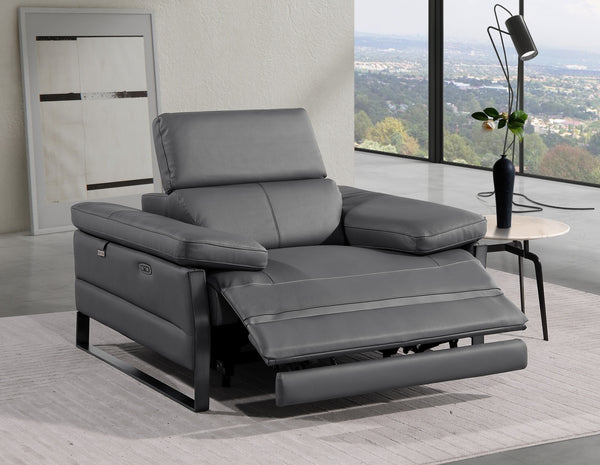 Jett DivanItalia Leather Power Reclining Chair with Power Headrests