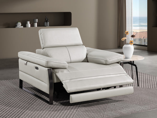 Jett DivanItalia Leather Power Reclining Chair with Power Headrests