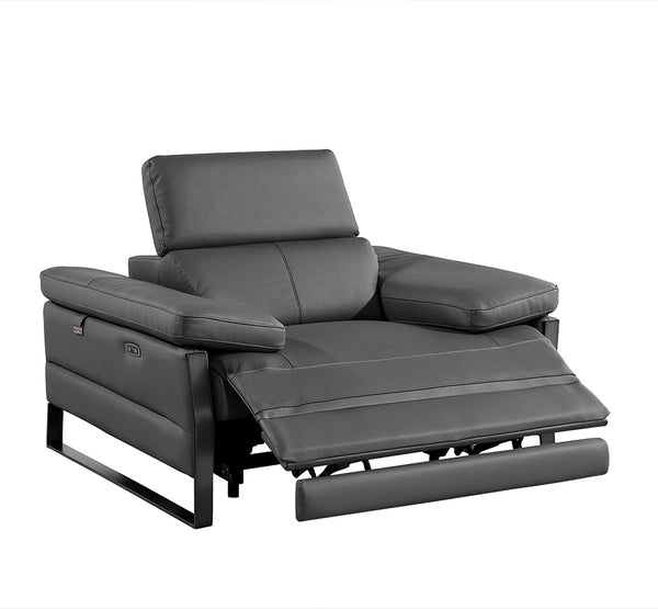 Jett DivanItalia Leather Power Reclining Chair with Power Headrests