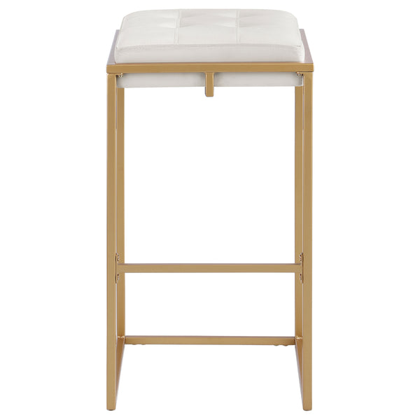 Nadia Upholstered Backless Bar Stool Beige Set of 2