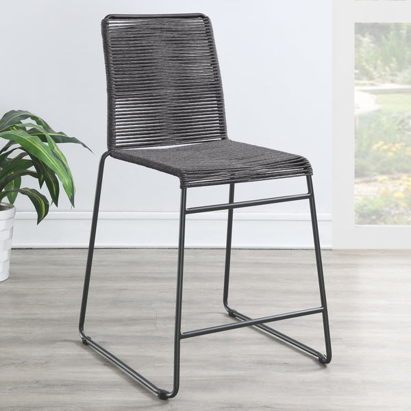 Jerome Woven Rope Metal Counter Chair Charcoal Set of 2