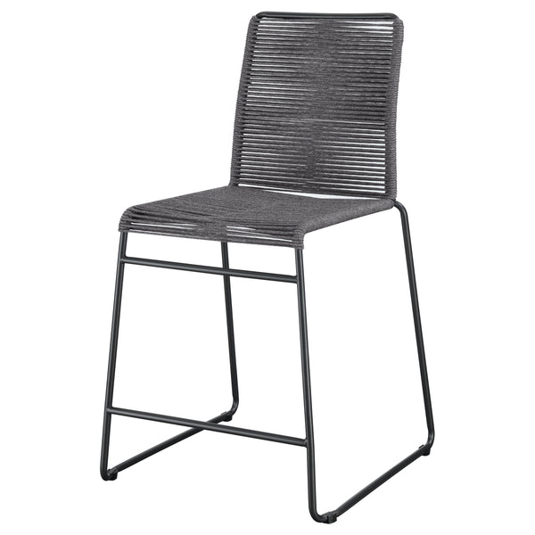 Jerome Woven Rope Metal Counter Chair Charcoal Set of 2