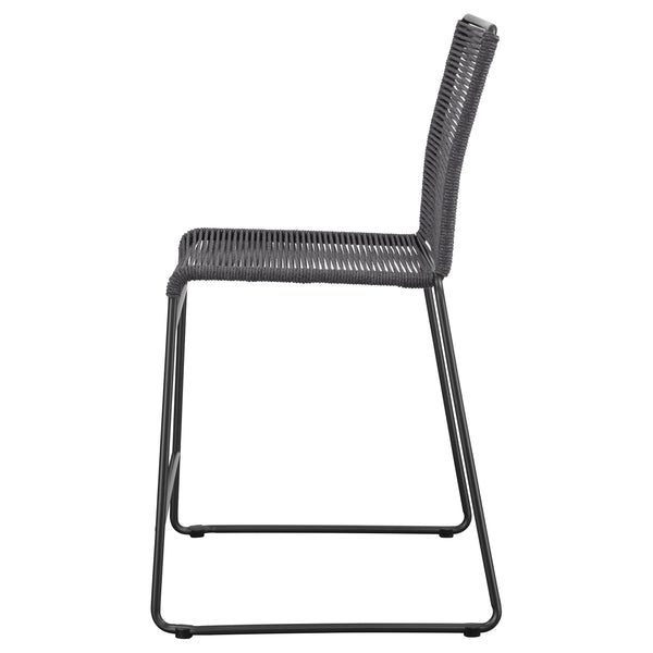 Jerome Woven Rope Metal Counter Chair Charcoal Set of 2