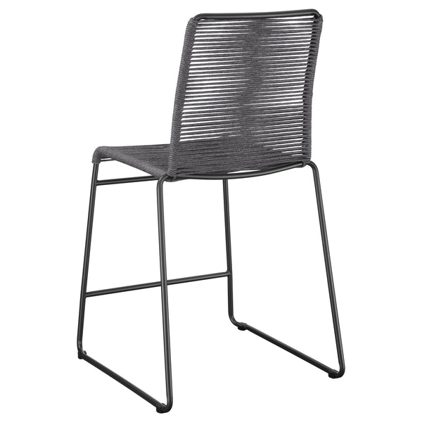 Jerome Woven Rope Metal Counter Chair Charcoal Set of 2