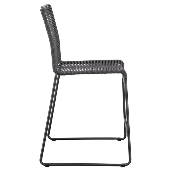 Jerome Woven Rope Metal Counter Chair Charcoal Set of 2