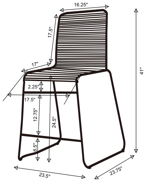 Jerome Woven Rope Metal Counter Chair Charcoal Set of 2