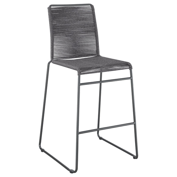 Jerome Woven Rope Metal Bar Chair Charcoal Set of 2