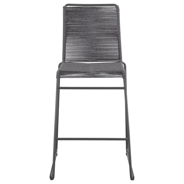 Jerome Woven Rope Metal Bar Chair Charcoal Set of 2