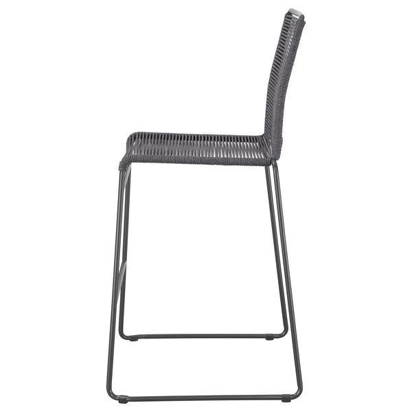 Jerome Woven Rope Metal Bar Chair Charcoal Set of 2