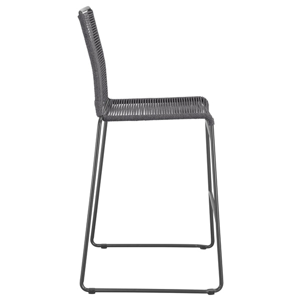 Jerome Woven Rope Metal Bar Chair Charcoal Set of 2