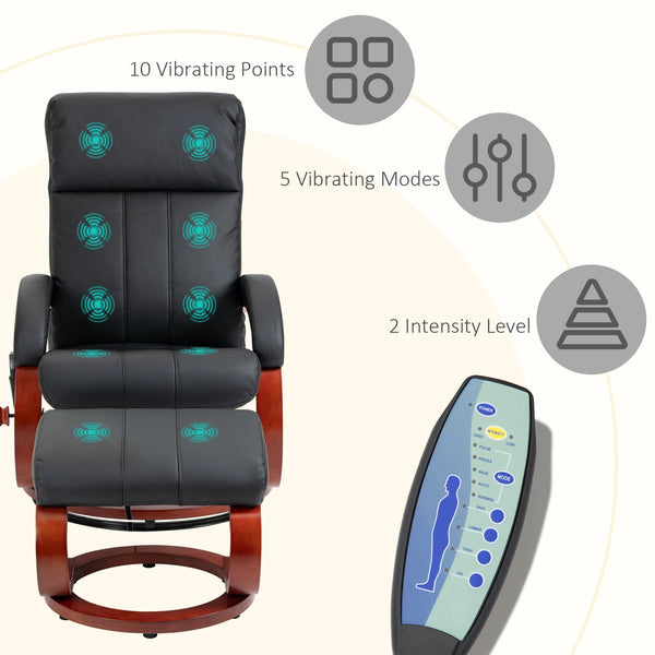 CozyAxis Electric Swivel Recliner Chair with 10 Vibration Points and 5 Massage