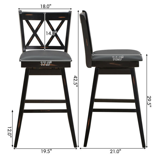 Stylish Seating Solution: 29 Inch Swivel Bar Height Stool Set