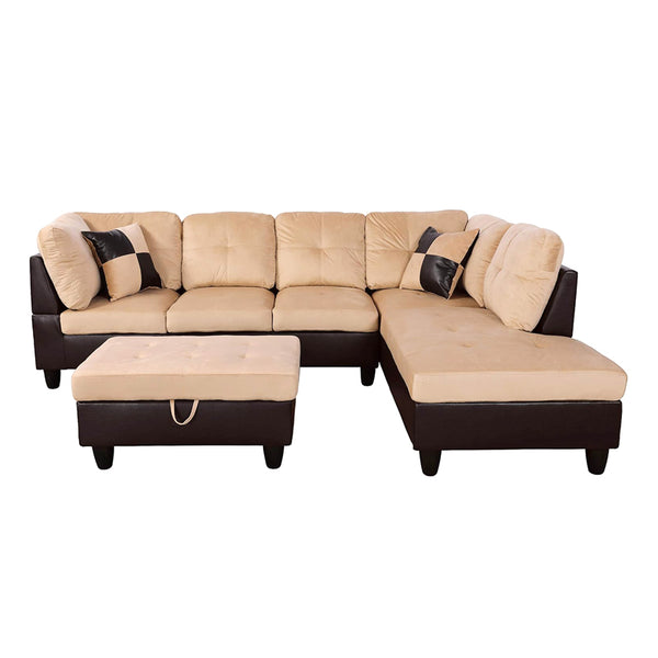 Contemporary Charm: 3-Piece Sofa Set with Functional Ottoman