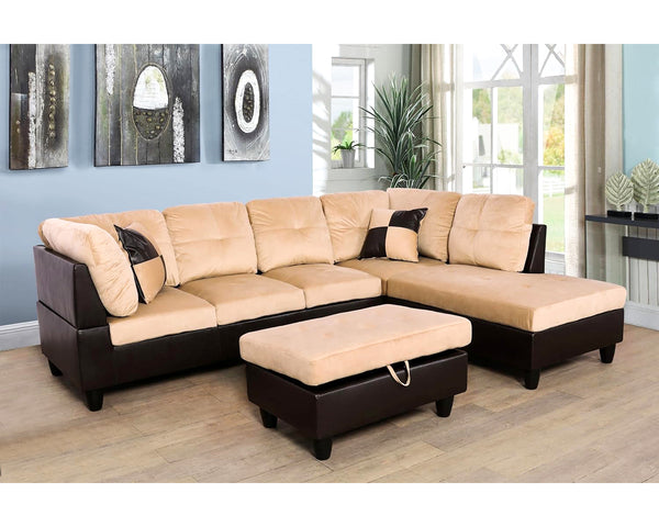 Contemporary Charm: 3-Piece Sofa Set with Functional Ottoman