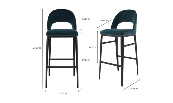 Moe's-  Roger Bar Stool Teal