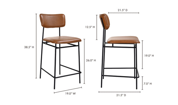 Moe's- Sailor Leather Counter Stool