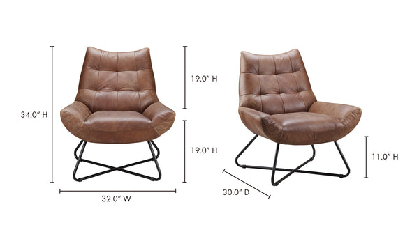 Moe's- Graduate Leather Lounge Chair