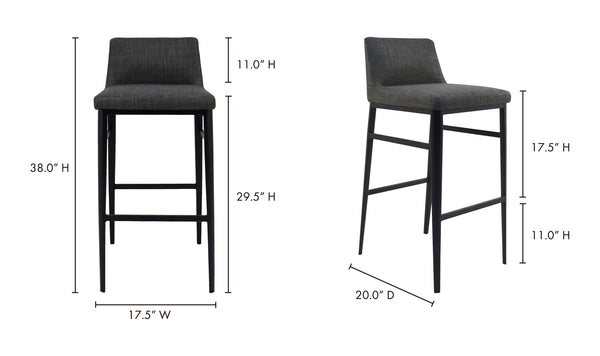 Baron Bar Stool Charcoal Grey