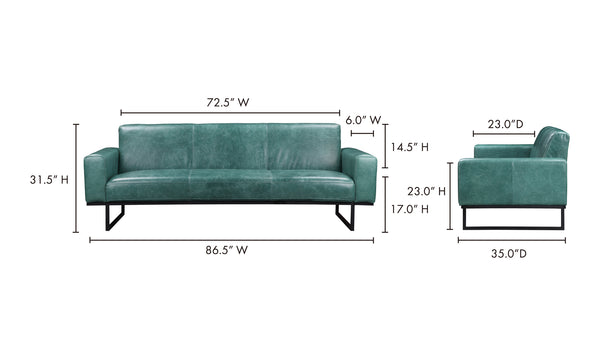 Moe's- Brock Leather Sofa