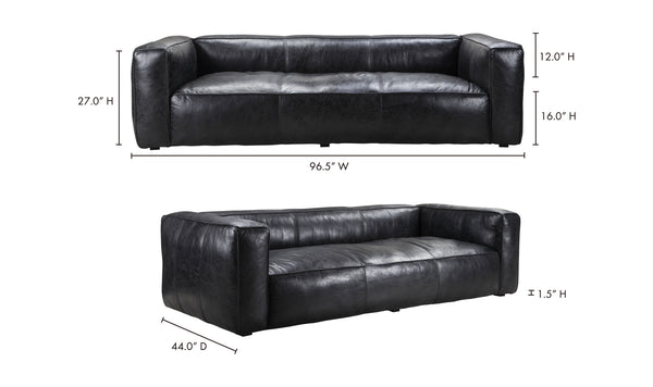 Kirby Leather Premium Sofa Dark Grey