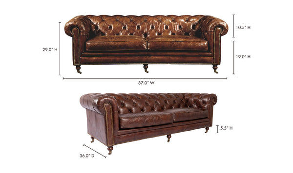 Birmingham Tufted Leather Sofa