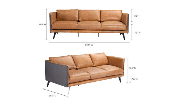 Moe's- Messina Premium leather Sofa