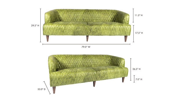 Moe's- Magdelan Sofa Dark Green