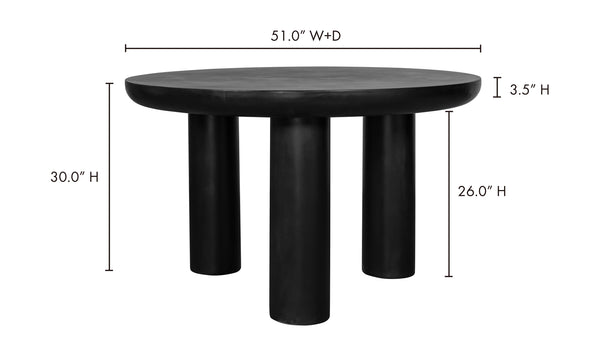 Moe's- Rocca Round Dining Table Black- ZT-1034-02-0