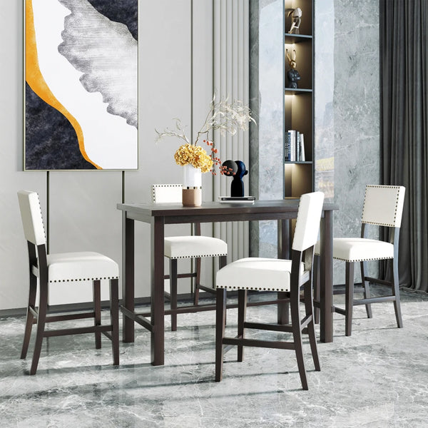 Classic Dining Table Set for 4: Five-Piece Kitchen Ensemble