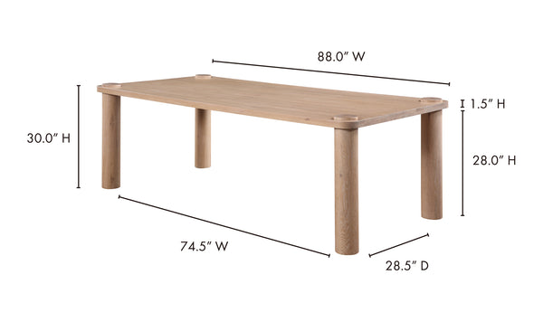 Moe's- Century Dining Table Natural-  BC-1087-18-0