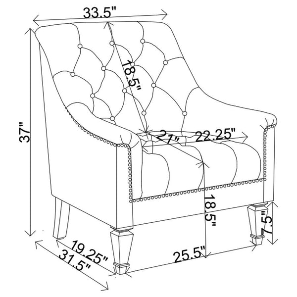 Coaster Fabric Upholstered Sloped Arm Chair