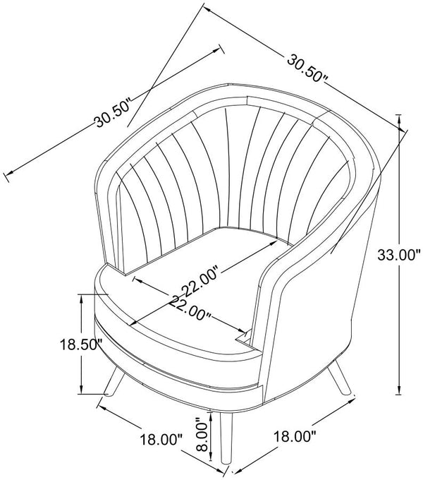 Sophia Upholstered Channel Tufted Barrel Accent Chair