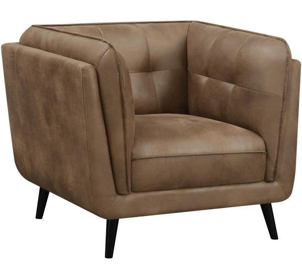 Thatcher Upholstered Tuxedo Arm Tufted Accent Chair