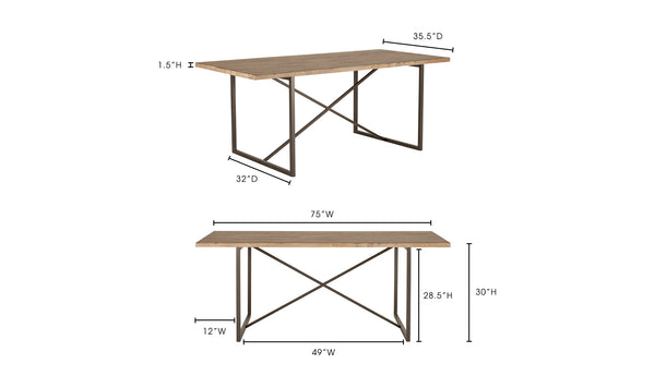 Moe's- Sierra Dining Table Natural- FR-1017-23