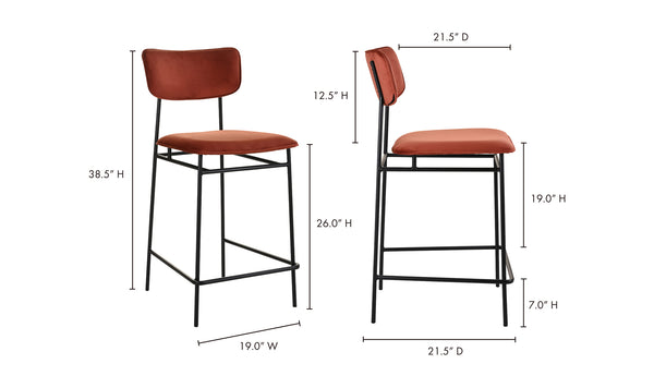 Moe's- Sailor Leather Counter Stool