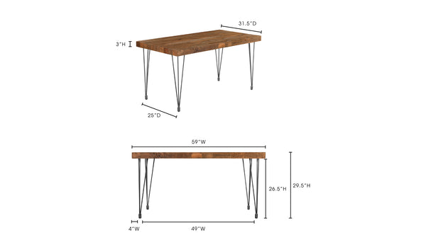 Moe's- Boneta Dining Table Small- XA-1055-24