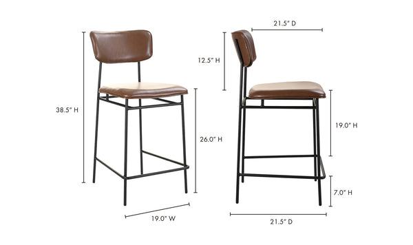 Moe's- Sailor Leather Counter Stool