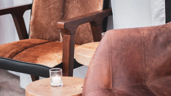 LH- Rio Cool Armchair Cool Brown Leather/Goat Hair