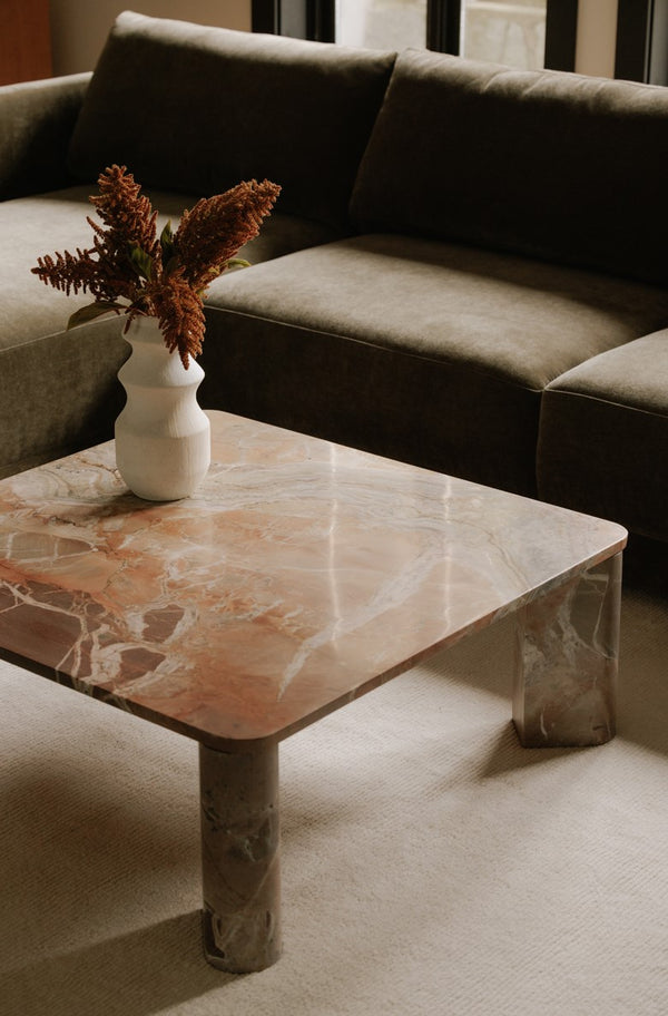 Moe's-Segment Coffee Table Orange Levante Marble