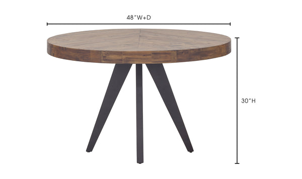 Moe's- Parq Round Dining Table Cappuccino-  TL-1010-14