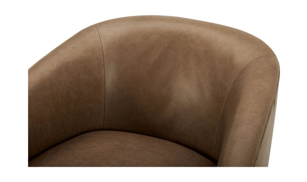 Moe's-Oscy Leather Swivel Chair Tan