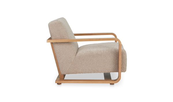 Moe's-Eckersley Lounge Chair Beige Faux Shearling