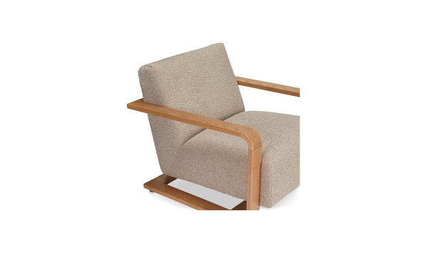 Moe's-Eckersley Lounge Chair Beige Faux Shearling