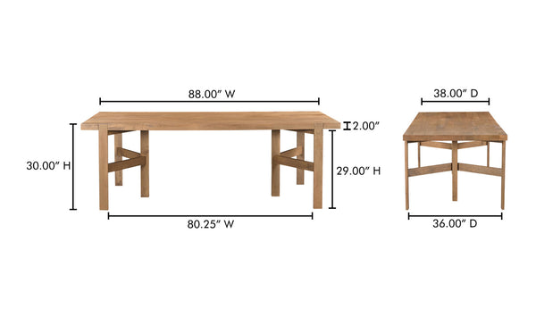 Moe's- Workshop Dining Table Vintage Brown- JD-1084-03