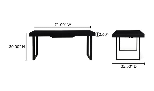 Moe's- Ben Extension Dining Table Black- FR-1046-02