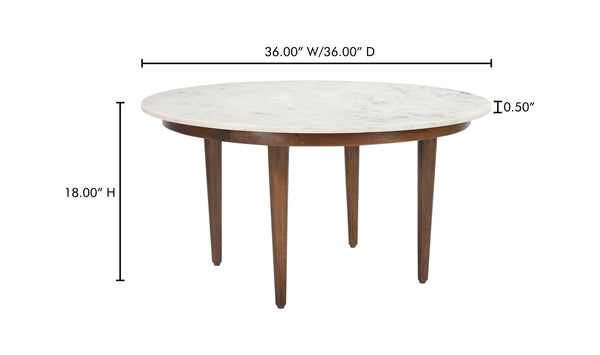 Moe's-Lark Coffee Table White Banswara