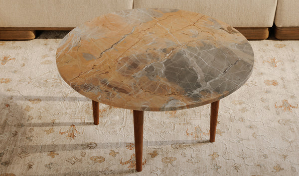 Moe's-Lark Marble Coffee Table Orange Fantasy