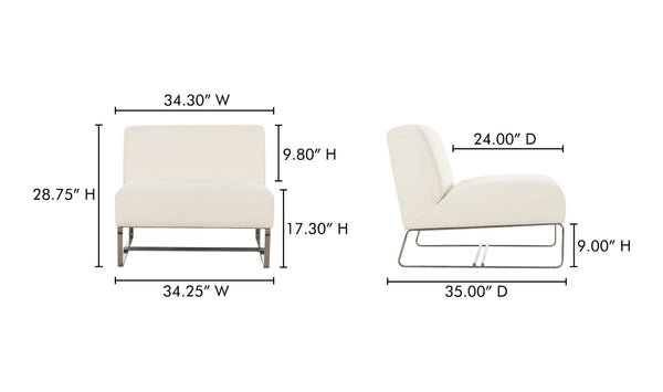 Moe's- Jules Outdoor Accent Chair Off White OA-1029-05