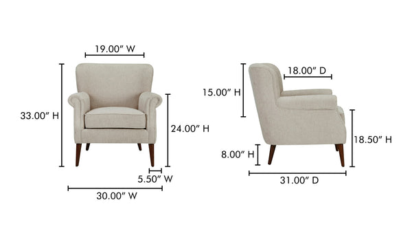 Moe's-Harriet Accent Chair Beige